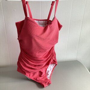 Gottex Coral Pink Textured One-Piece Swimsuit